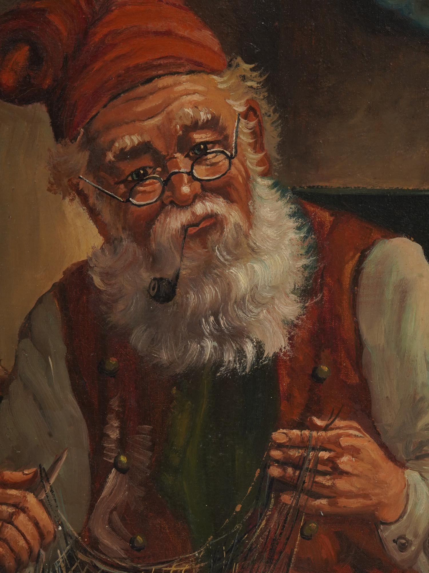 PORTRAIT OF FISHERMAN OIL PAINTING SIGNED MORONO PIC-2